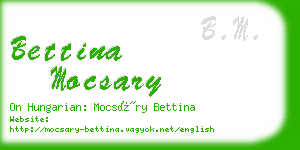 bettina mocsary business card